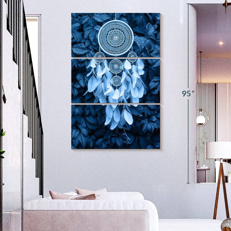 Capteur de rêves bleu amérindien Kerner, H 32 po x l 20 po