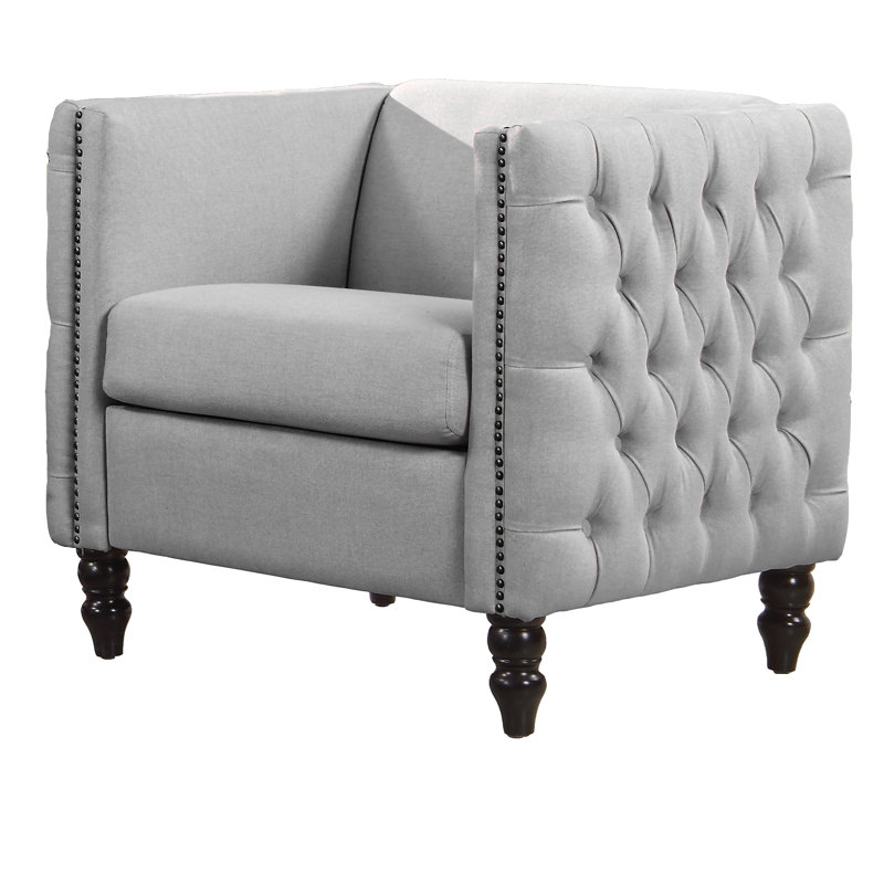 Juliet Upholstered Armchair, Gray Polyester