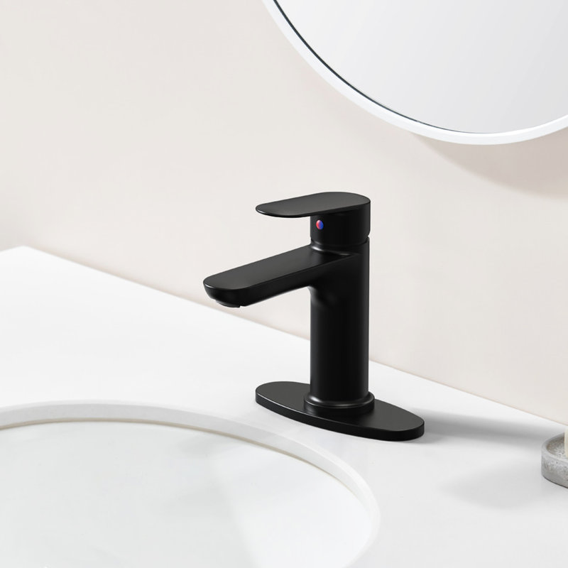 Matte Black Bathroom Sink Tap - 1 Hole Deck Mount, Scratch, Corrosion Resistance, Water Efficient Option, Matte Black