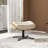 Ingrassia 20.5" Genuine Leather Footstool Ottoman, Baja White-721013491