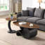 Ensemble de 2 tables basses gigognes, orales et rondes, table industrielle pour le salon, grand 47,24 po, petit 19,69 po