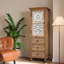 Armoire de rangement rustique en bois avec porte découpée décorative et 3 tiroirs
