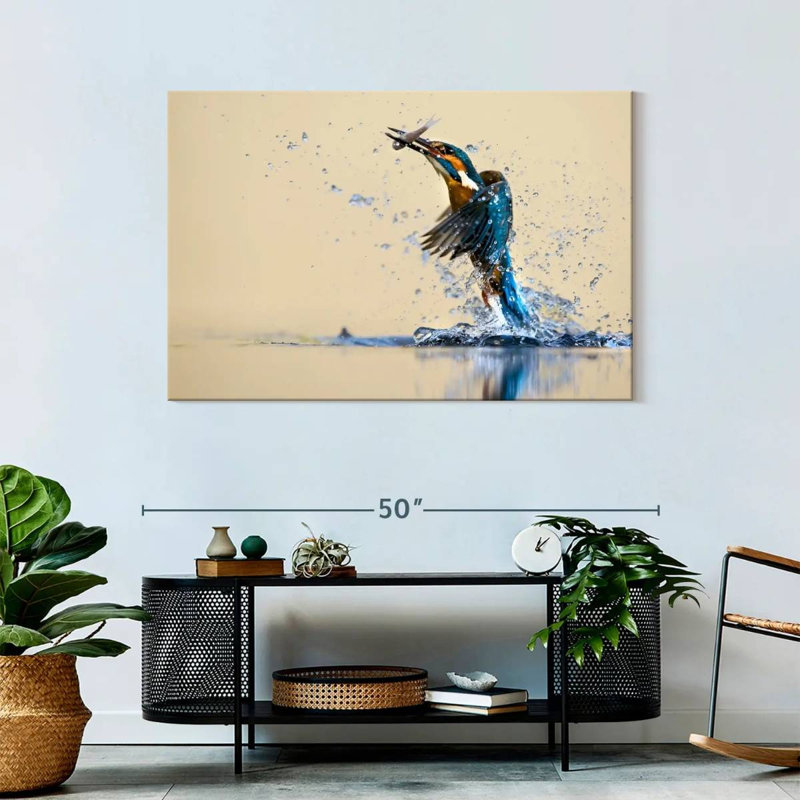 Blue Kingfisher, 30" H x 45" W