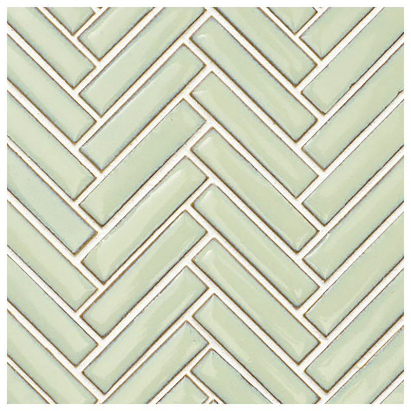 2'' x 1'' Ceramic Mosaic Tile, Light Green