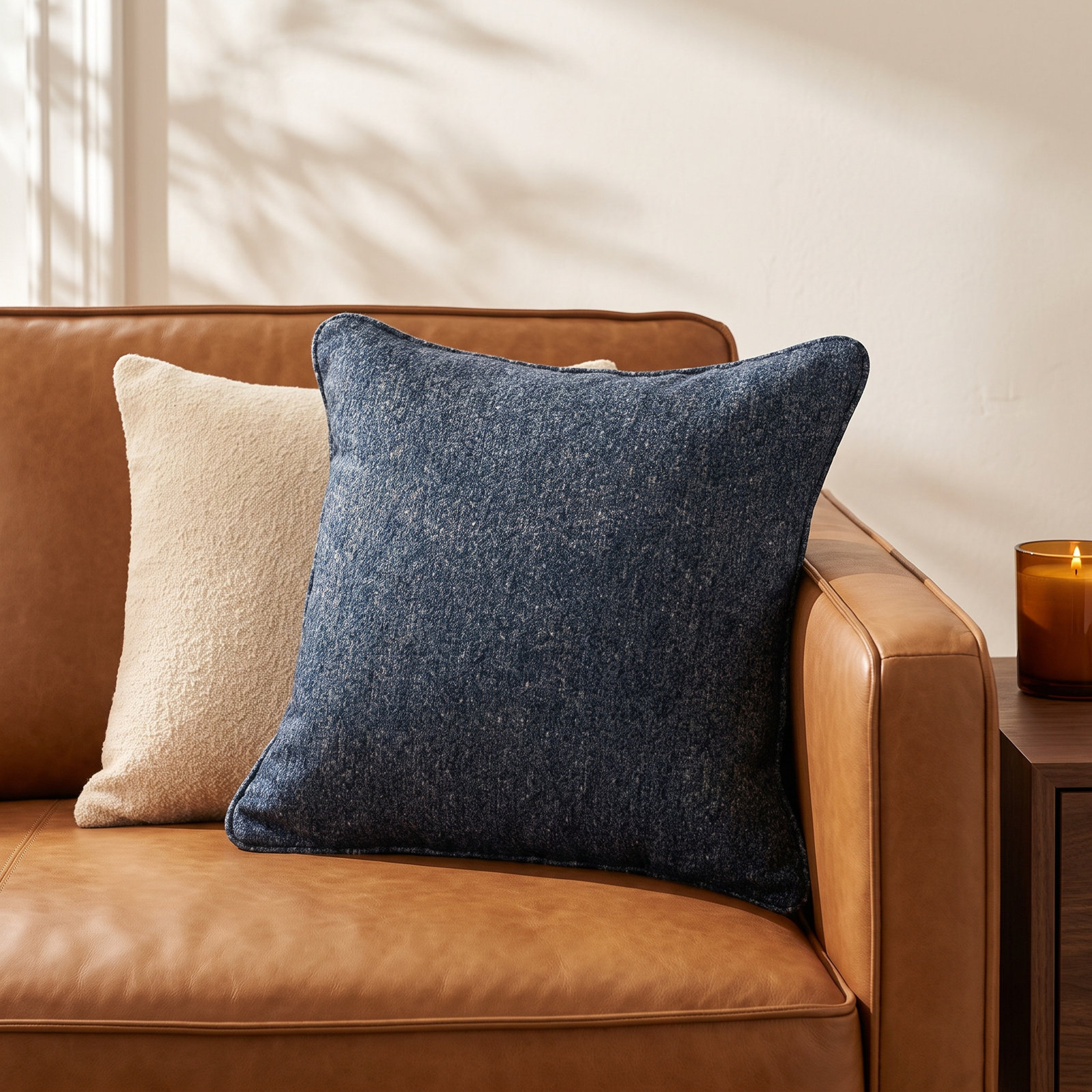 Alaina Sunbrella® Throw Pillow, Indigo, 18" x 18" 