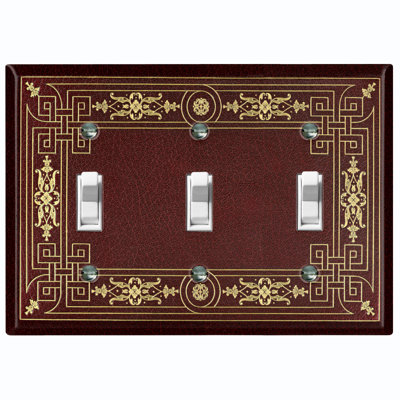 Patterned 3 - Gang Toggle Light Switch Standard Wall Plate