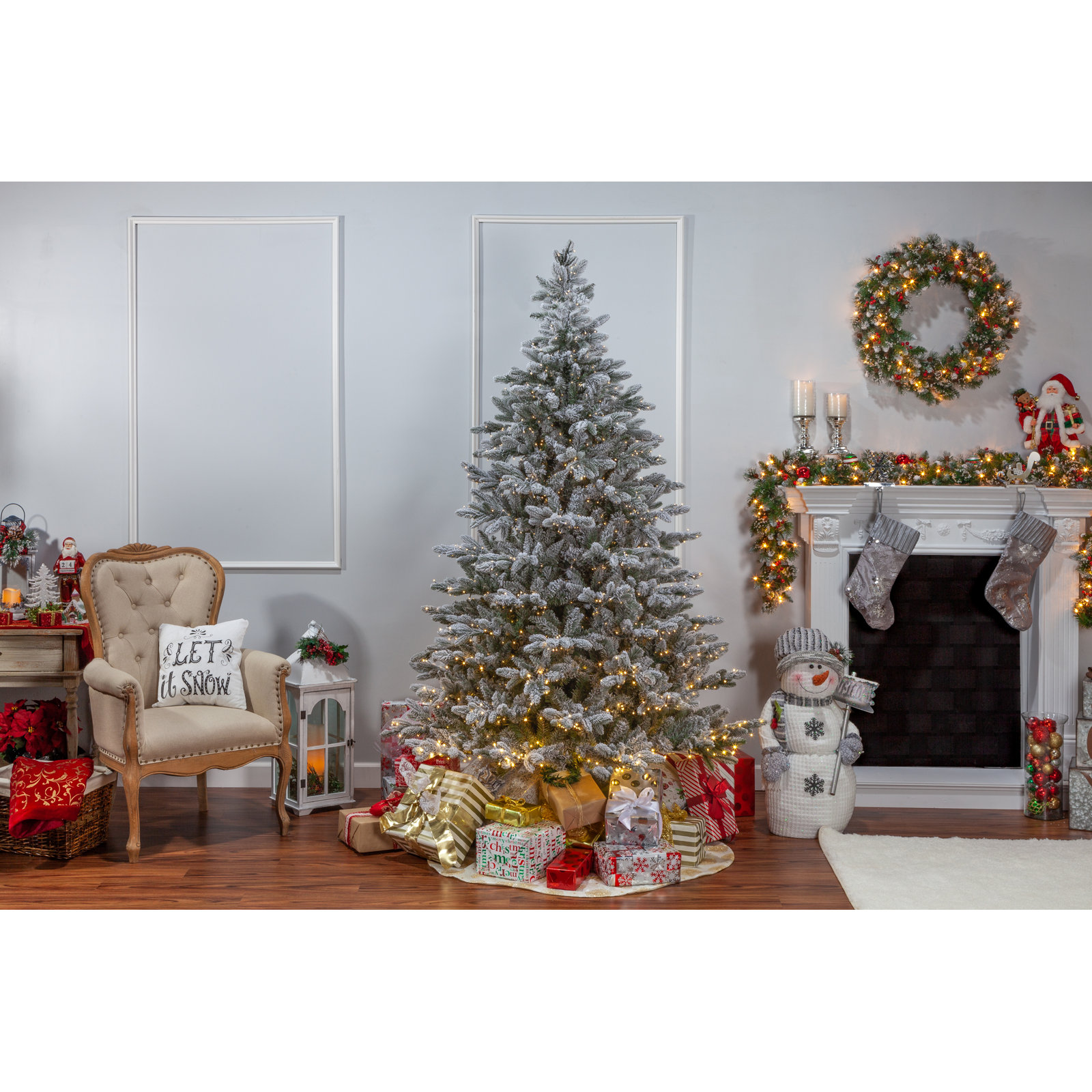 90' Lighted Artificial Pine Christmas Tree