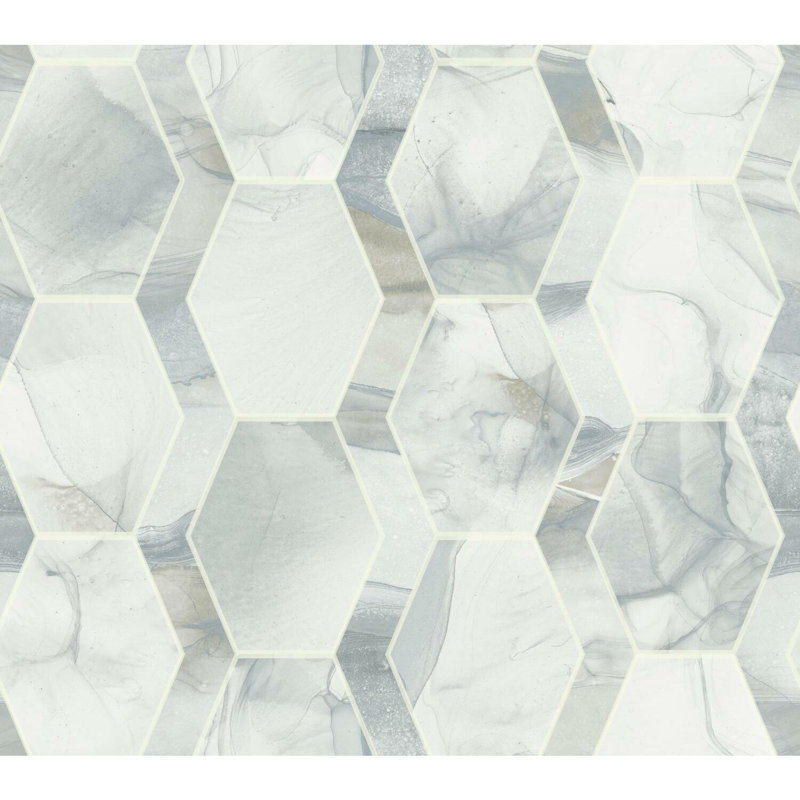 Rouleau de papier peint L 27 pi x l 27 po, Bleu / gris
