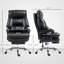 Chaise de bureau rembourrée à dossier haut avec repose-pieds-131913367