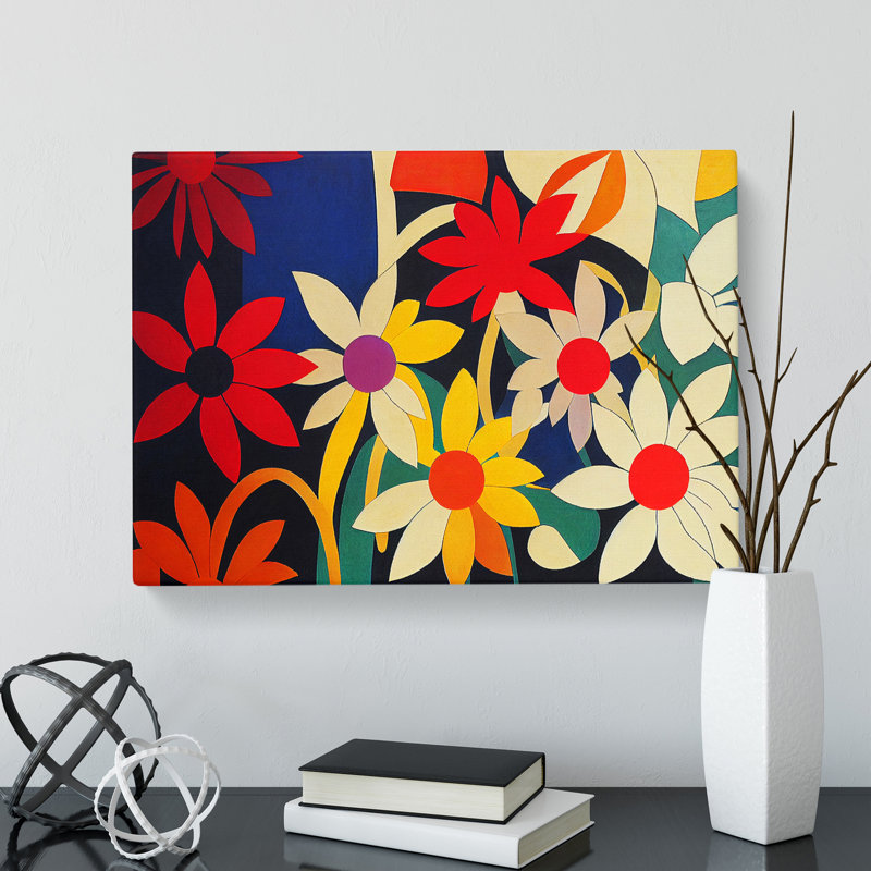 An Extravagant Abstract Flowers - Wrapped Canvas Print, 40cm H x 60cm W x 3cm D