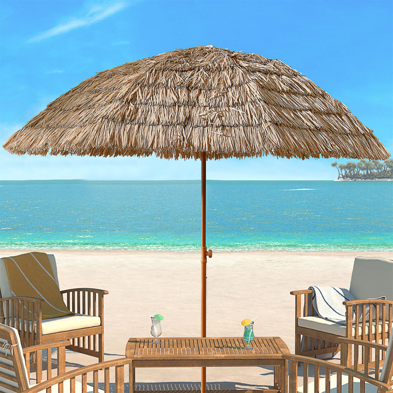 Parasol de patio 8 'Thatch Tiki Tropical Palapa Raffia Tiki Hut Hawaiian Hula Beach