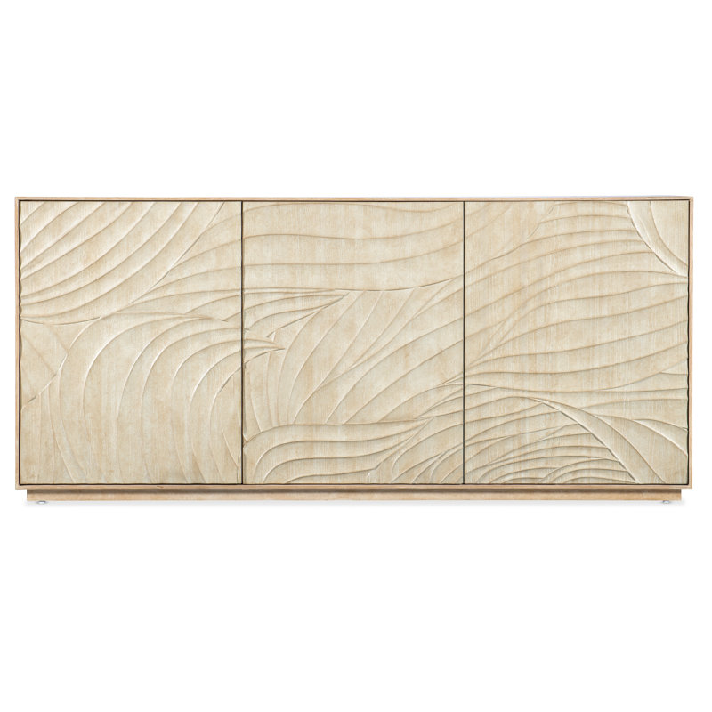72-Inch Black Oak Veneer Transitional Entertainment Credenza