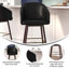 Tabouret de bar à dossier moyen de qualité commerciale avec pieds en bois de hêtre et dossier courbé-546541588-546541673-546541589