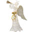 51 po Ange trompette or et blanc avec lumières DEL
