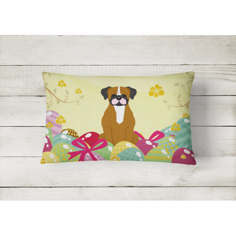 Coussin boxer rectangulaire pâques œufs, Fauve éclatant