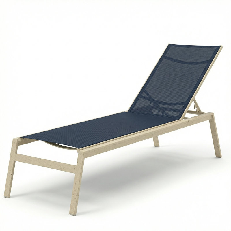 Chaise, Dupioni Sapphire Sling/Sandea