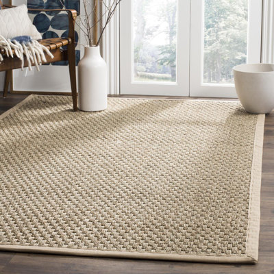 Delapena Solid Colour Bamboo Slat / Seagrass Hand Woven Area Rug