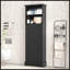 Grande armoire de rangement noire avec 3 tiroirs et tablettes réglables pour la salle de bain-1845995995