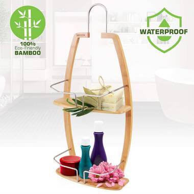 Crew & Axel Bamboo Hanging Shower Caddy Made from Natural Bamboo 2