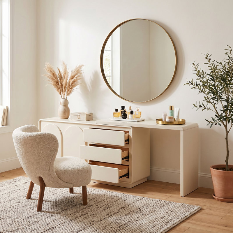 Meuble-lavabo extensible pour chambre à coucher avec 3 tiroirs et 2 portes Modern