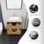 Meuble-lavabo autoportant avec lavabo, tiroir à fermeture amortie et comptoir en marbre reconstitué blanc de Carrare de 5 cm avec dosseret, contreplaqué, chêne-1554671029
