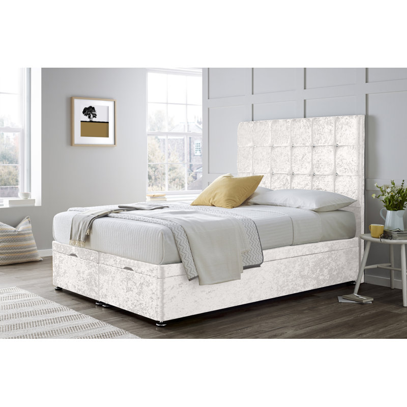 Tiffington Upholstered Bed, Double (4'6), White