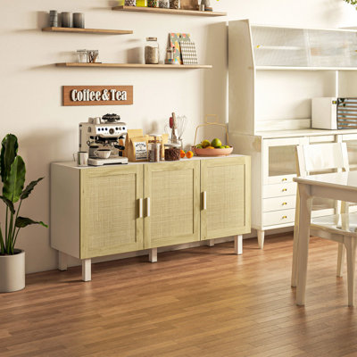 Sideboard Buffet Cabinet, Kitchen Cabinet, Rattan Cabinet