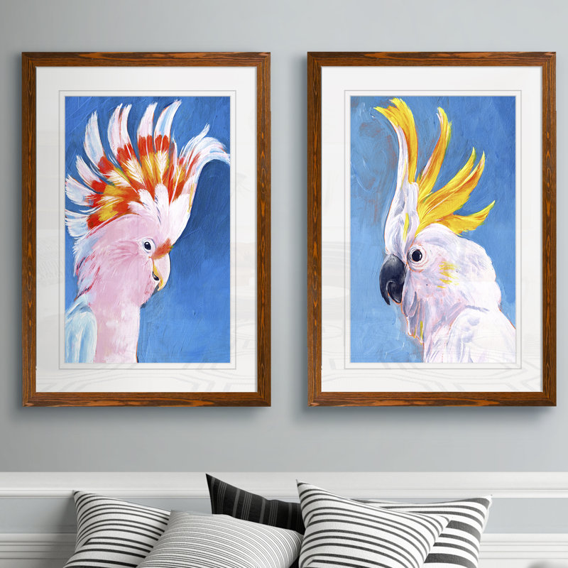 « néon mohawk i » par vincent van gogh, ensemble de 2 reproductions d’art encadrées, H 16 po x l 20 po x P 1,25 po, Blanc mat