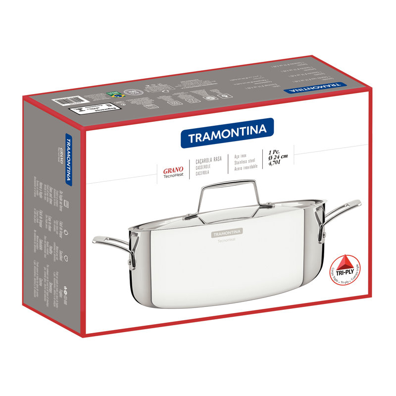 Tramontina Grano 3-PLY Stainless Steel Casserole 24 cm (4.7l)