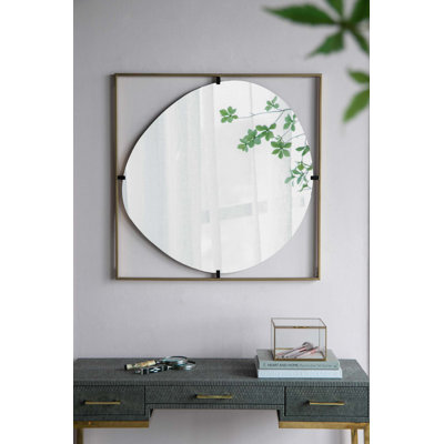 Miroir coquelicot 32 po x 32 po, décoration murale pour hall d'entrée