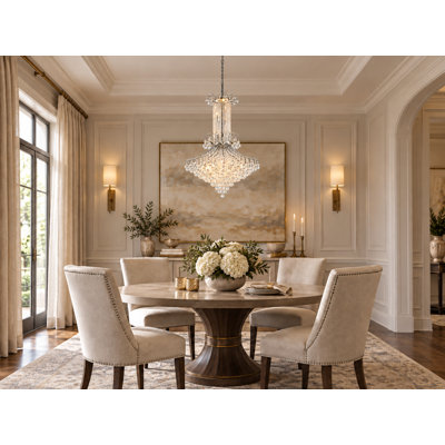 Contemporary 16-Light Chrome Crystal Chandelier 
