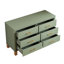Commode double 6 tiroirs en vert sauge