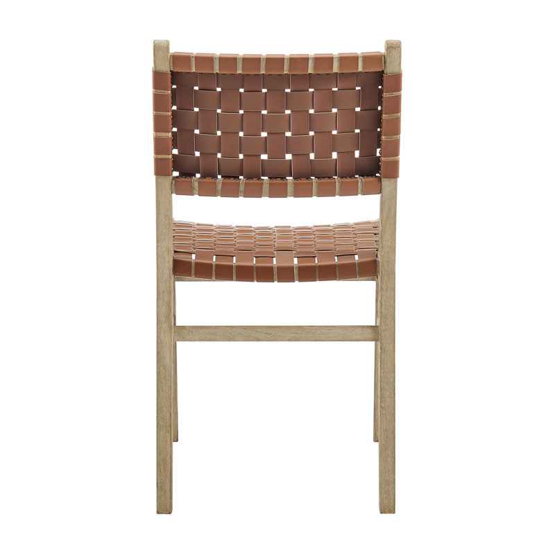 Brazier 19'' H Solid Wood Side Chair, Ochre Brown/Drift Wood