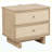 Beige Oak 2-Drawer Nightstand Bedside Table