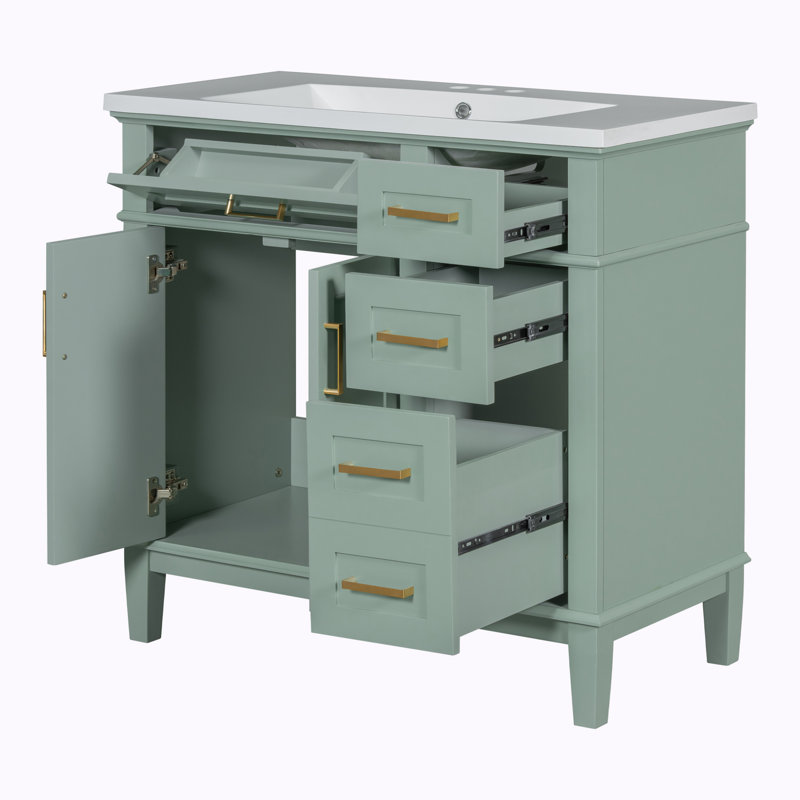 36" Bathroom Vanity with Sink, Green