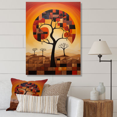 Cubist African Tree Landscape 2 - Art mural africain