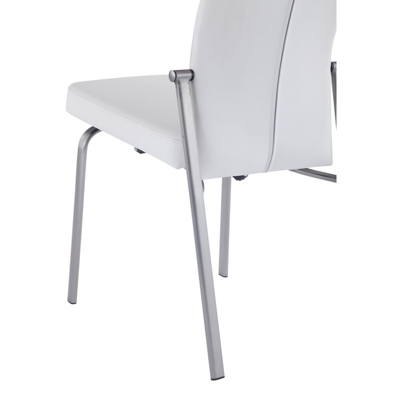 Belma Contemporary Motion-Back Side Chair w/ Chrome Frame - 2 per box, White