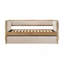 Lit de jour moderne 1pc avec lit gigogne escamotable beige Boucle touffeté chambre à coucher Mobilier de style transitionnel finition naturelle