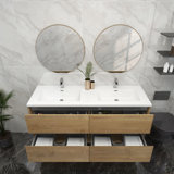 60'' Double Bathroom Vanity with Acrylic Top
