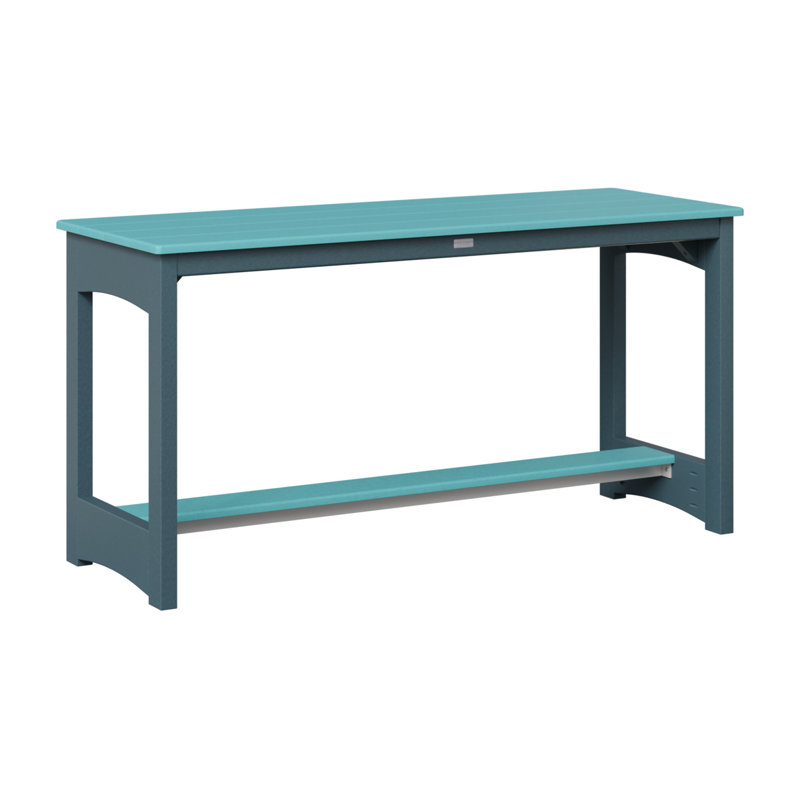 Balcony Outdoor Rectangle Dining Table, Slate, Aruba Blue
