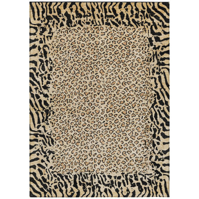 Tapis intérieur lavable 10 pi x 14 pi imprimé animal doré