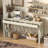 60''Acacia Veneer Console Table With 4 Spacious Drawers, Modern Crisscross Design Entryway Table With Open Bottom Storage-375586033