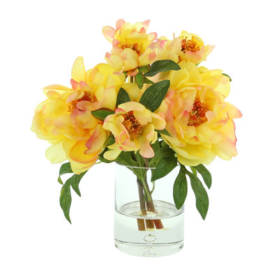 Polysilk Peonies Arrangement in Vase