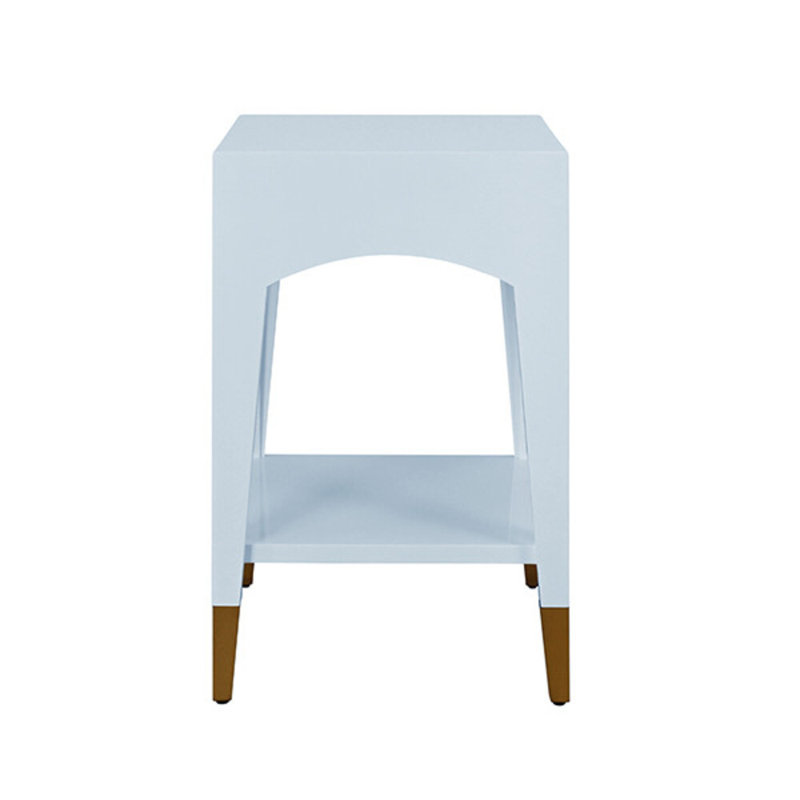 Solid Wood End Table, 29.4"H x 28"W x 18"D, Light Blue
