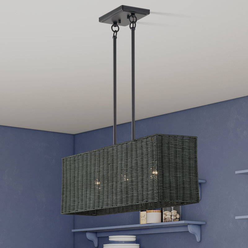 Lustre linéaire moyen noir 3 lumières Arsdale