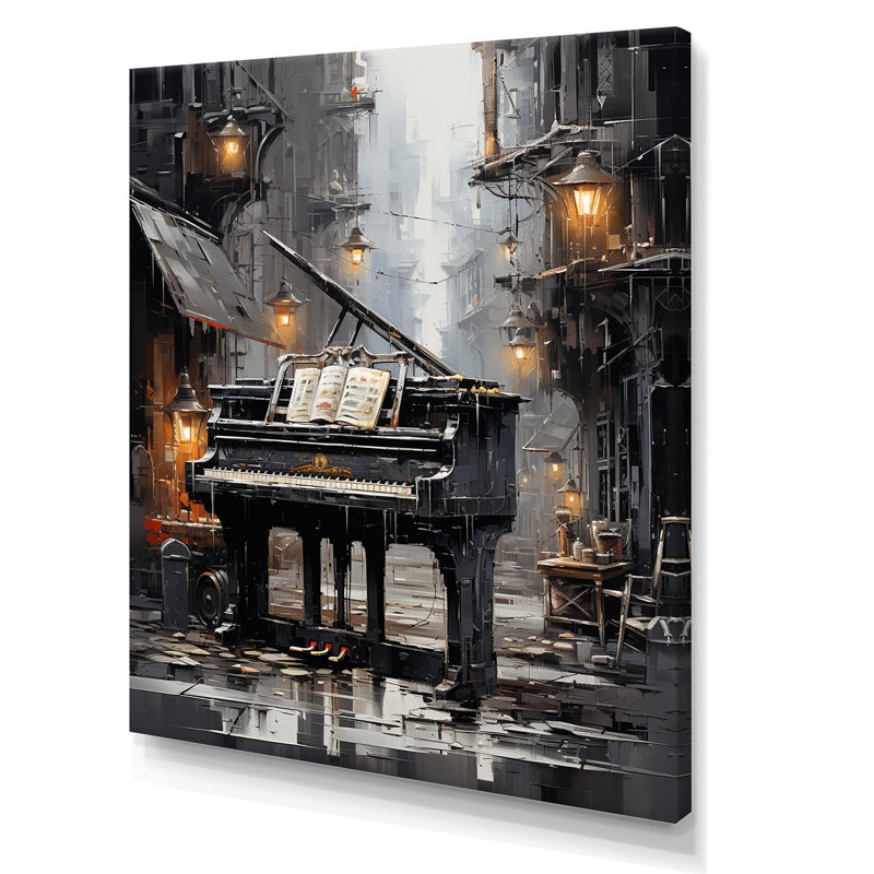Piano Urban Upright I sur toile, Toile tendue, 32" H x 24" W