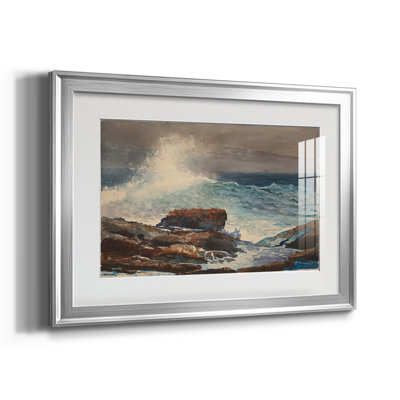 Breaking Wave, Prout's Neck-Winslow Homer, reproduction encadrée avec passe-partout et verre 1887