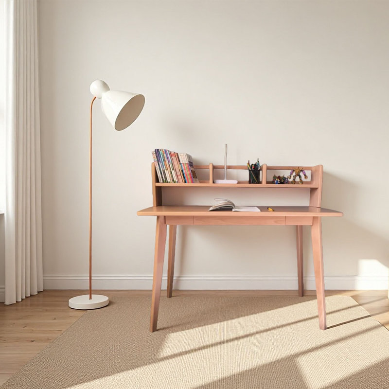 Bureau moderne en bois de hêtre avec bibliothèque, H 29,52 po x l 39,37 po x P 19,68 po