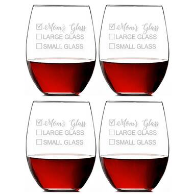 HomeWetBar Westbrook Monogram Etched Stemless Wine Glasses, Set of 4  (Personalized Product)