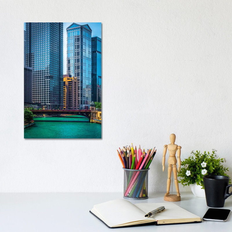 Chicago River From Michigan Ave. by Raymond Kunst - Wrapped Canvas Print, 20.32 cm H x 30.48 cm W